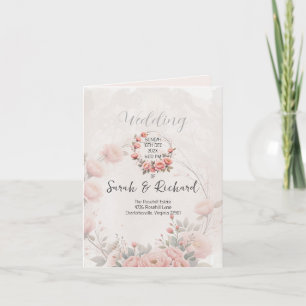 Classic Garden Bright White Folded Wedding Program