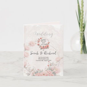 Classic Garden Bright White Folded Wedding Program