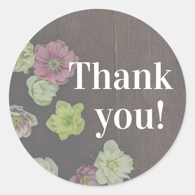 CLASSIC Garden Hellebore Favor Sticker (Front)