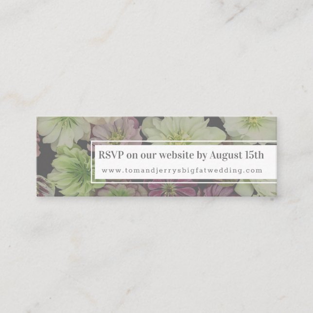 CLASSIC Garden Hellebore Mini Web RSVP Card (Front)
