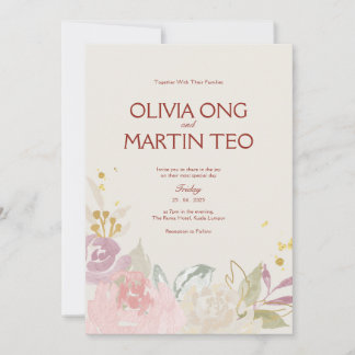 Classic Garden-Themed Wedding Invitation Card