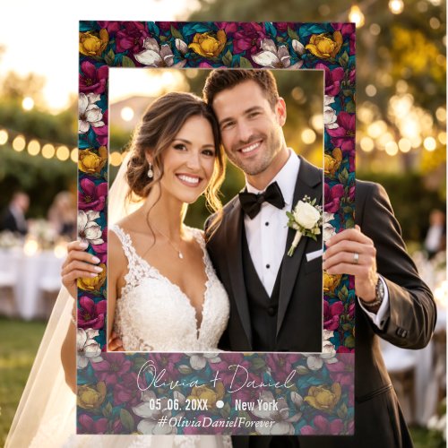 Classic Gardenias Sparkle Wedding Event Photo  Selfie Frame