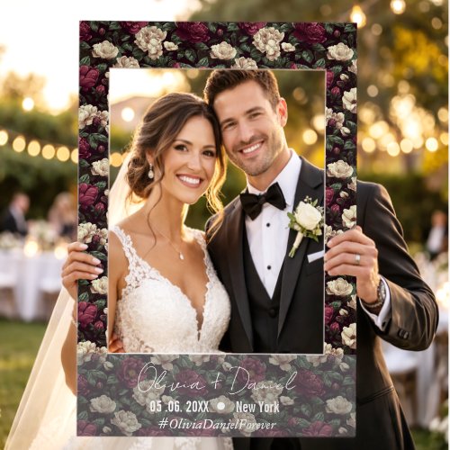 Classic Gardenias Themed Wedding Social Media   Selfie Frame