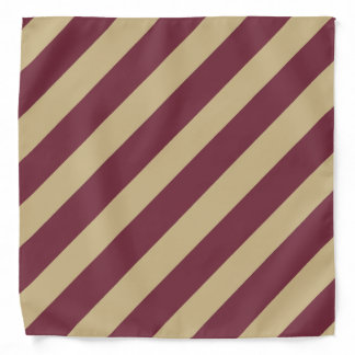 Classic Garnet and Gold Diagonal Striped Bandana