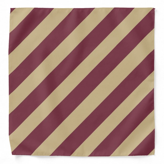 Classic Garnet and Gold Diagonal Striped Bandana (Front)