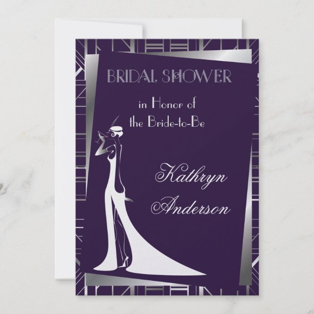 Classic Gatsby Deco Bridal Shower Invitation (Front)