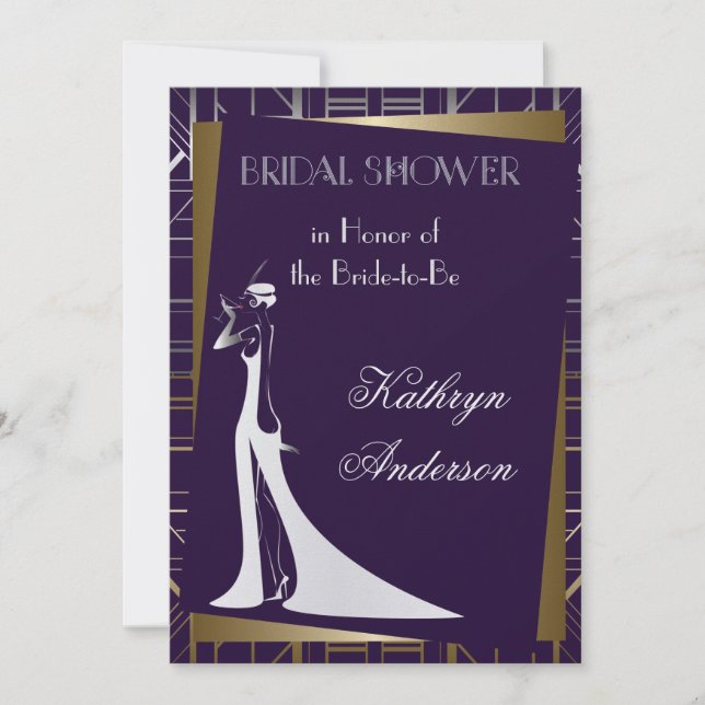 Classic Gatsby Deco Bridal Shower Invitation (Front)
