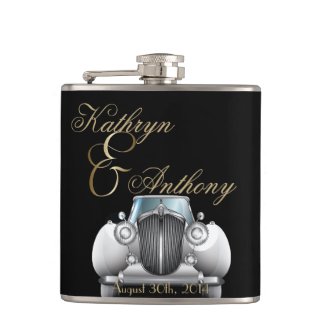 Classic Gatsby Deco Wedding Groom's Gift Hip Flask