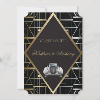 Classic Gatsby Deco Wedding Invitation by Wedding_Trends at Zazzle
