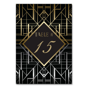 Classic Gatsby Deco Wedding Table Number