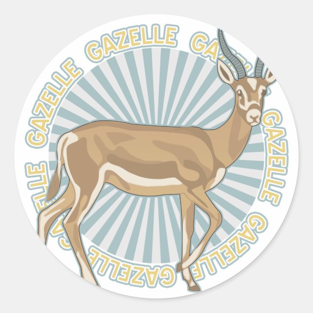 Classic Gazelle Round Sticker (Front)