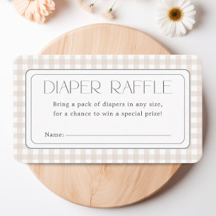 Classic Gender Neutral Baby Shower Diaper Raffle Enclosure Card