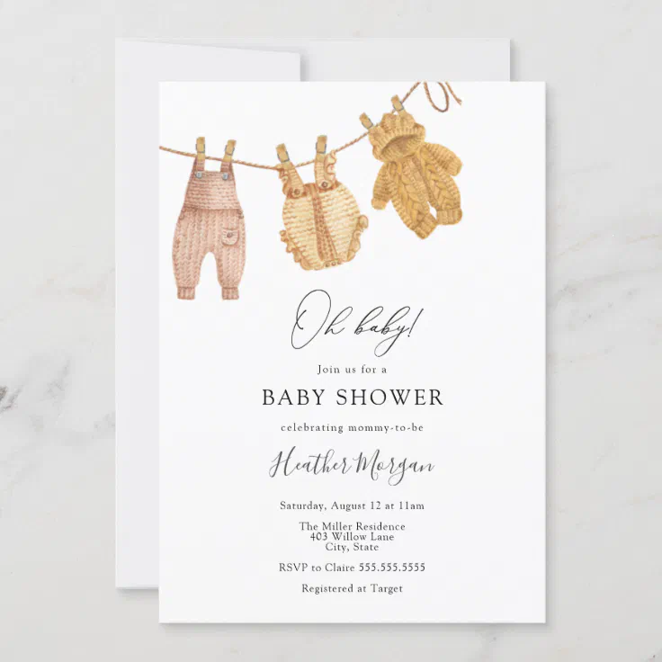 Personalised Baby Shower Invitations Thank You Cards Boy Girl Genderless Cute 