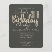 Classic Gender Neutral Birthday Party Invitation