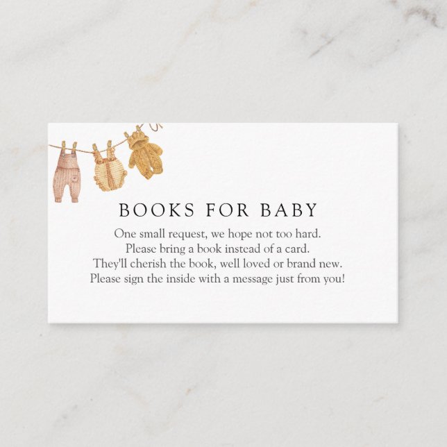 Classic Gender Neutral Books for Baby Enclosure Card (Front)