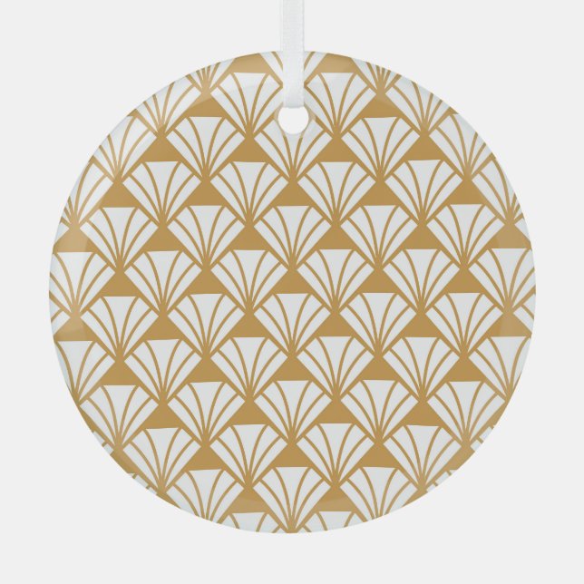 Classic Geometric: Art Deco Elegance. Glass Ornament (Front)