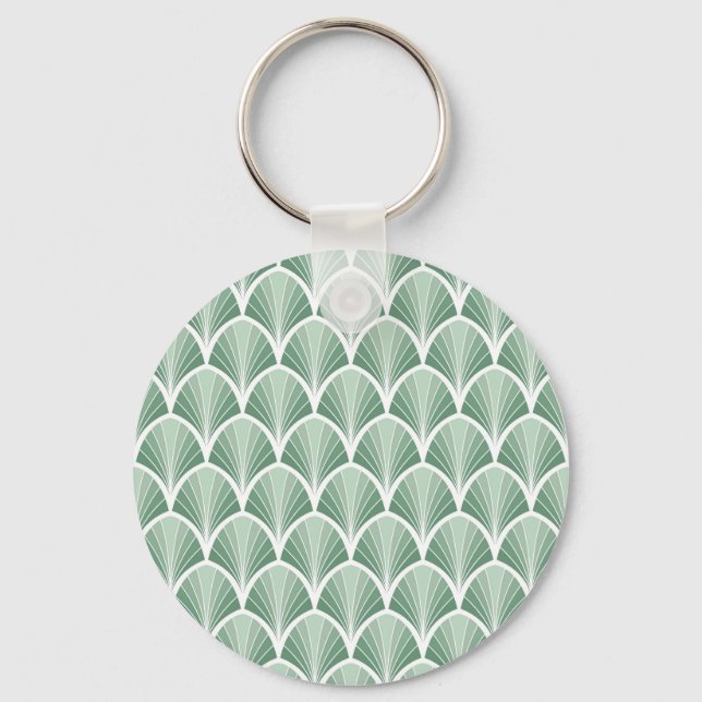 Classic Geometric: Art Deco Seamless Style Keychain (Front)