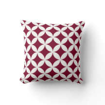 Classic Geometric Circles in Cranberry and White