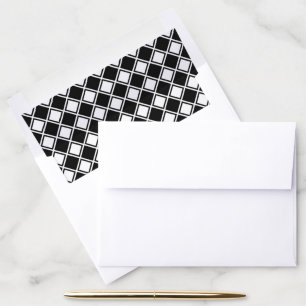 Classic Geometric Design Black and White Diamond Envelope Liner