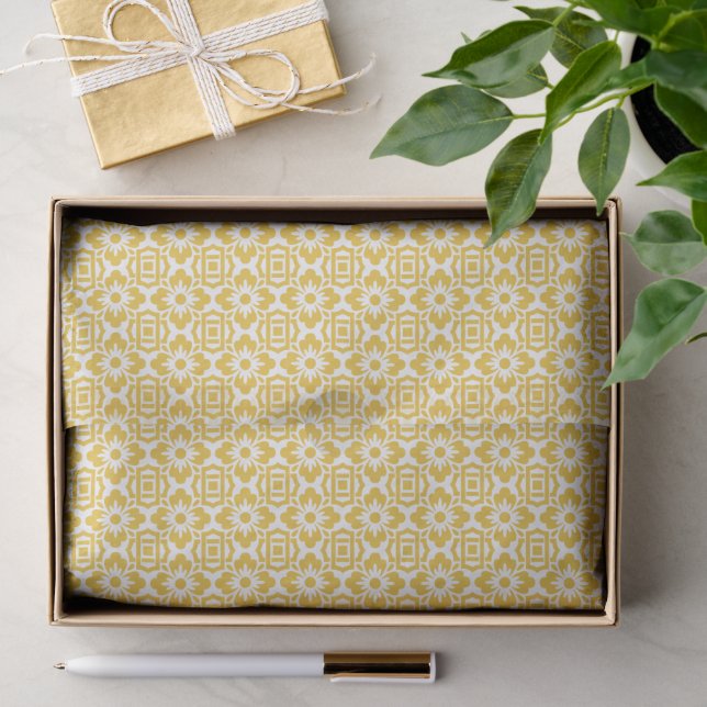 Classic Geometric Lattice & Diamond Micro-Pattern Tissue Paper (Gift)