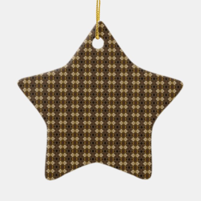 Classic Geometric Pattern Brown Star Ornament