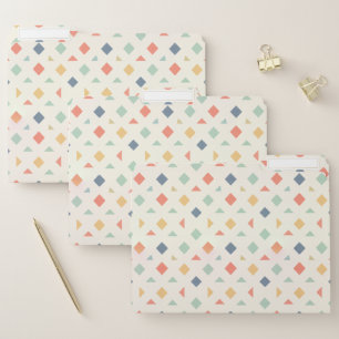 Classic Geometric Pattern in Earthy Pastel File Folder