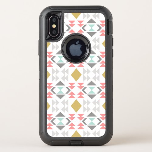 Classic Geometric Pattern in Gray OtterBox Defender iPhone XS Case