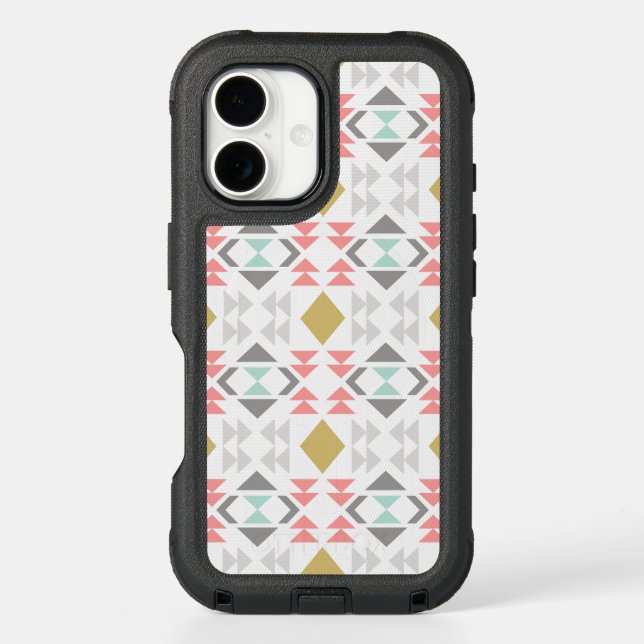 Classic Geometric Pattern in Gray Otterbox iPhone Case (Back)