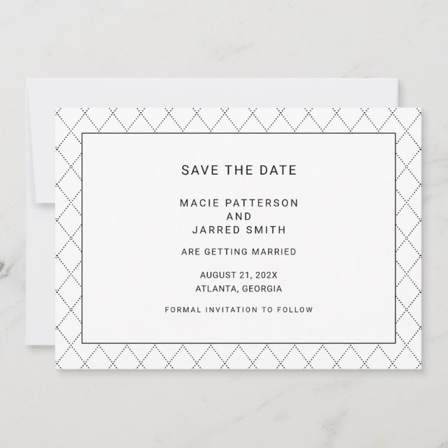 Classic Geometric Wedding Save The Date (Front)