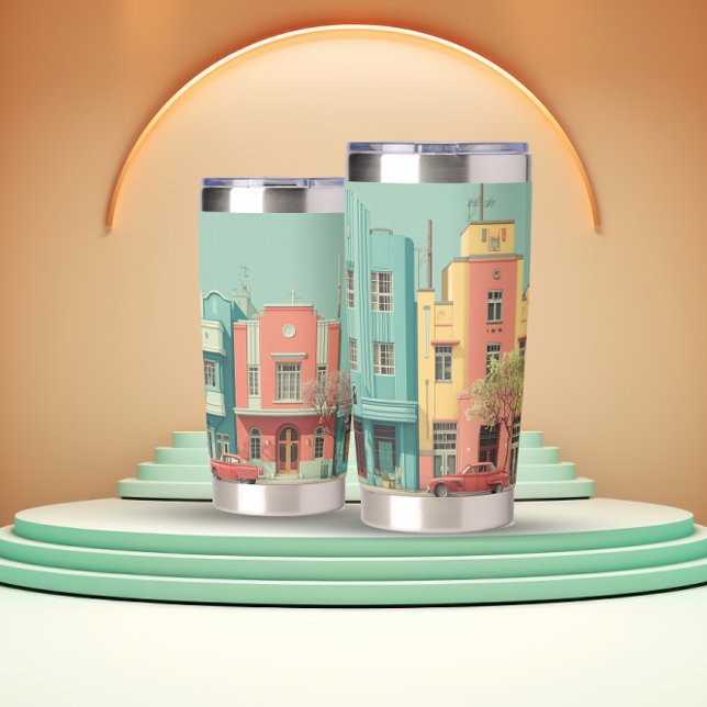Classic Geometry of Art Deco Skyscrapers Insulated Tumbler (Creator Uploaded)