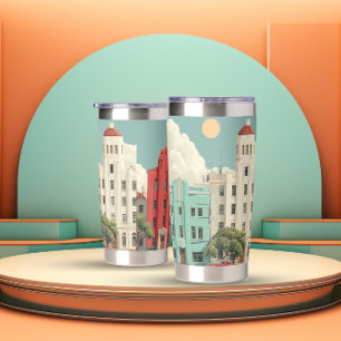 Classic Geometry of Art Deco Skyscrapers Insulated Tumbler
