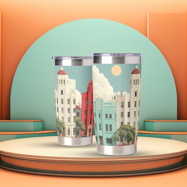 Classic Geometry of Art Deco Skyscrapers Insulated Tumbler (Creator Uploaded)