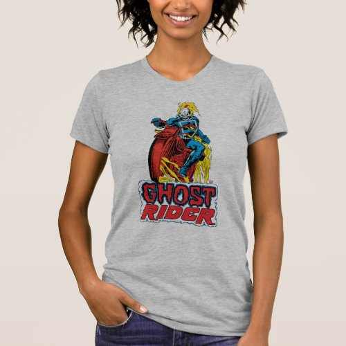 Classic Ghost Rider On Flaming Motorcycle T_Shirt