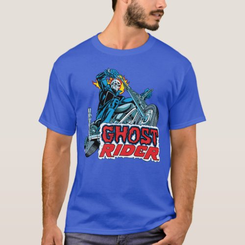 Classic Ghost Rider Riding Motorcycle T_Shirt