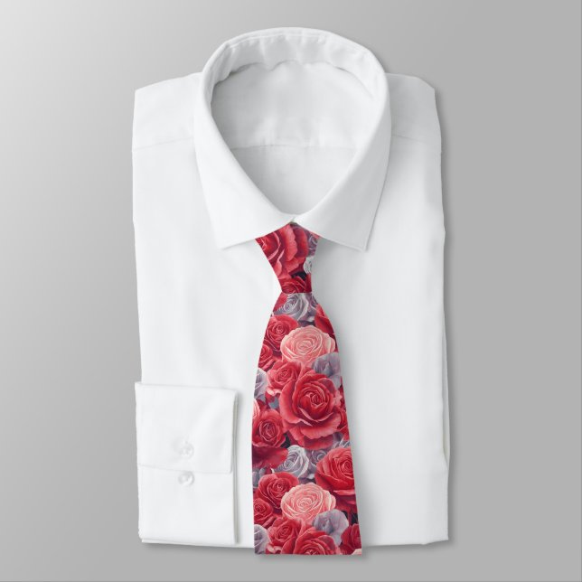 Classic Gifts For Guys Rose Neck Tie (Tied)