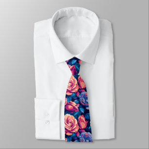 Classic Gifts For Husband Rose Flower Neck Tie