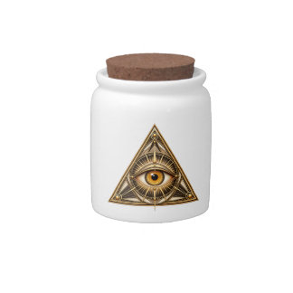 Classic Gilded Providence All-Seeing Eye Candy Jar