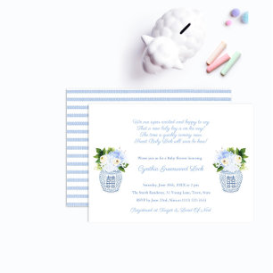 Classic Ginger Jar Baby Boy Poem Shower Party Invitation