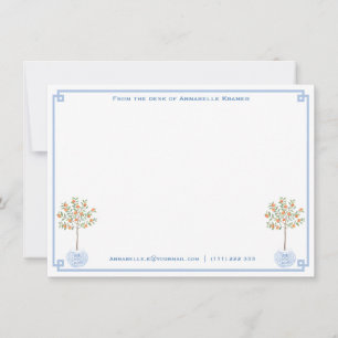 Classic Ginger Jar Stationery   From The Desk Of Note Card
