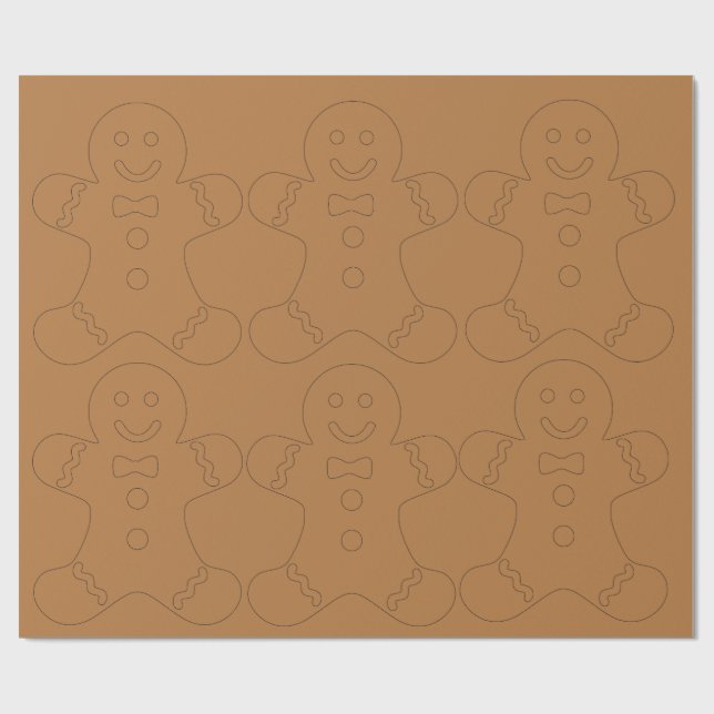 Classic Gingerbread Christmas Wrapping Paper (Flat)