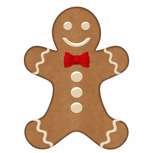 Classic Gingerbread Man Shaped Holiday Magnet (Front)