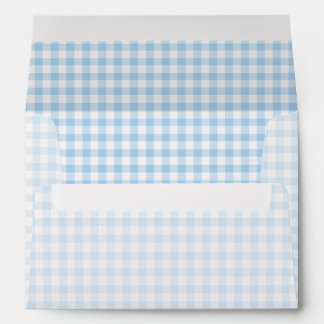 Classic Gingham Baby Blue Envelope