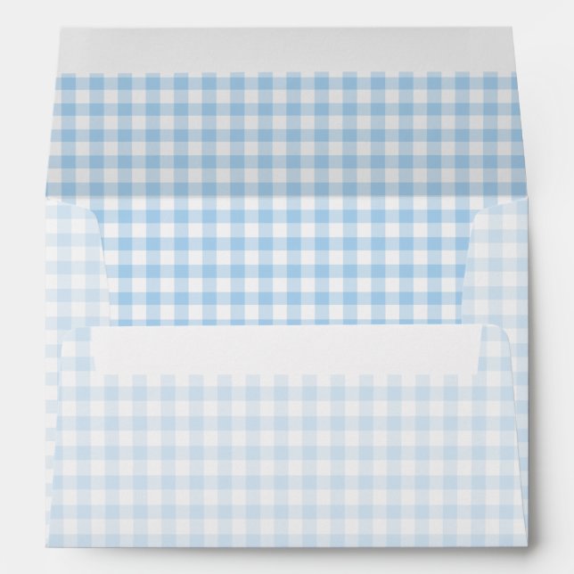 Classic Gingham Baby Blue Envelope (Back (Bottom))