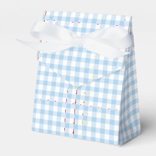 Classic Gingham Baby Blue Favor Boxes