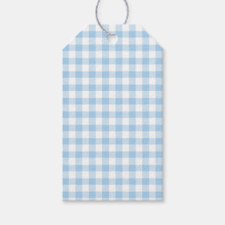 Classic Gingham Baby Blue Gift Tags