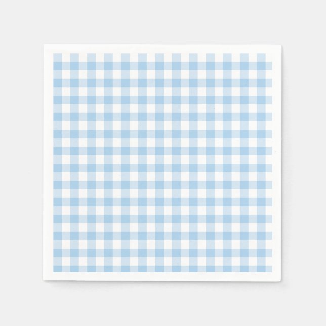 Classic Gingham Baby Blue Napkins (Front)
