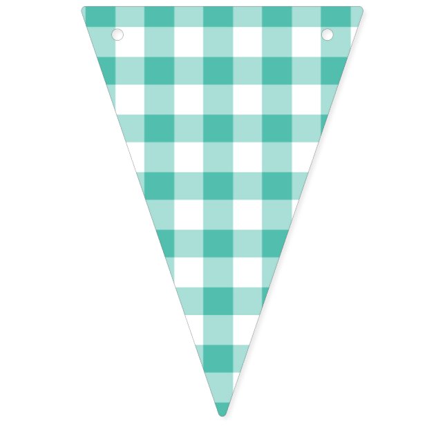 Classic Gingham Bluegrass Green  Bunting Flags (First Flag)