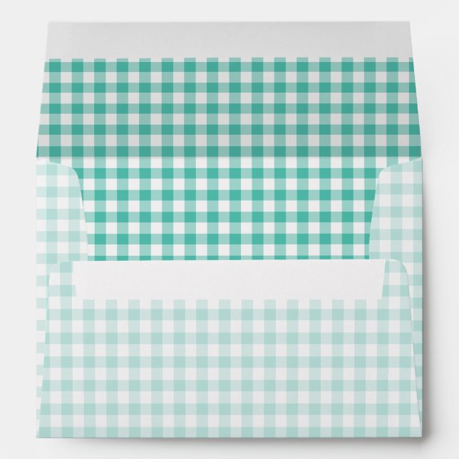Classic Gingham Bluegrass Green Envelope (Back (Bottom))