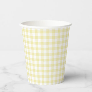 Classic Gingham Butter Yellow Paper Cups