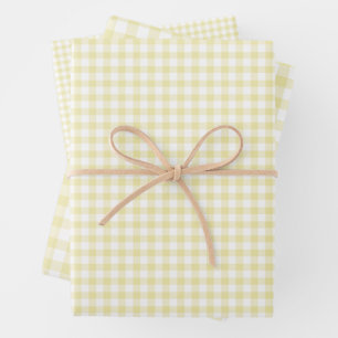 Classic Gingham Butter Yellow Wrapping Paper Sheets